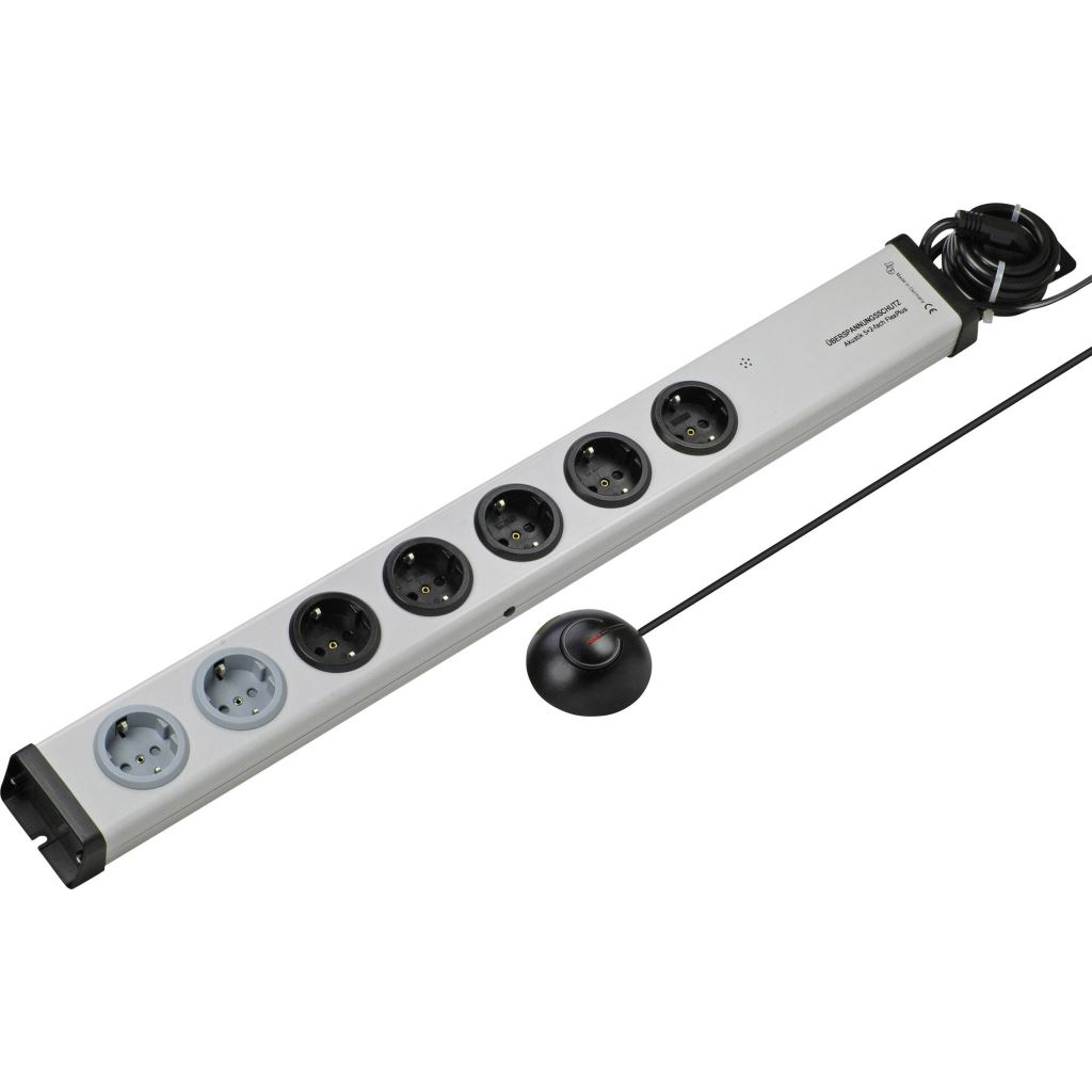 Ehmann 0206c00072381 Túlfeszültség ellen védő elosztó 7 részes Ezüst Védőérintkezős 1,5m (0206c00072381)