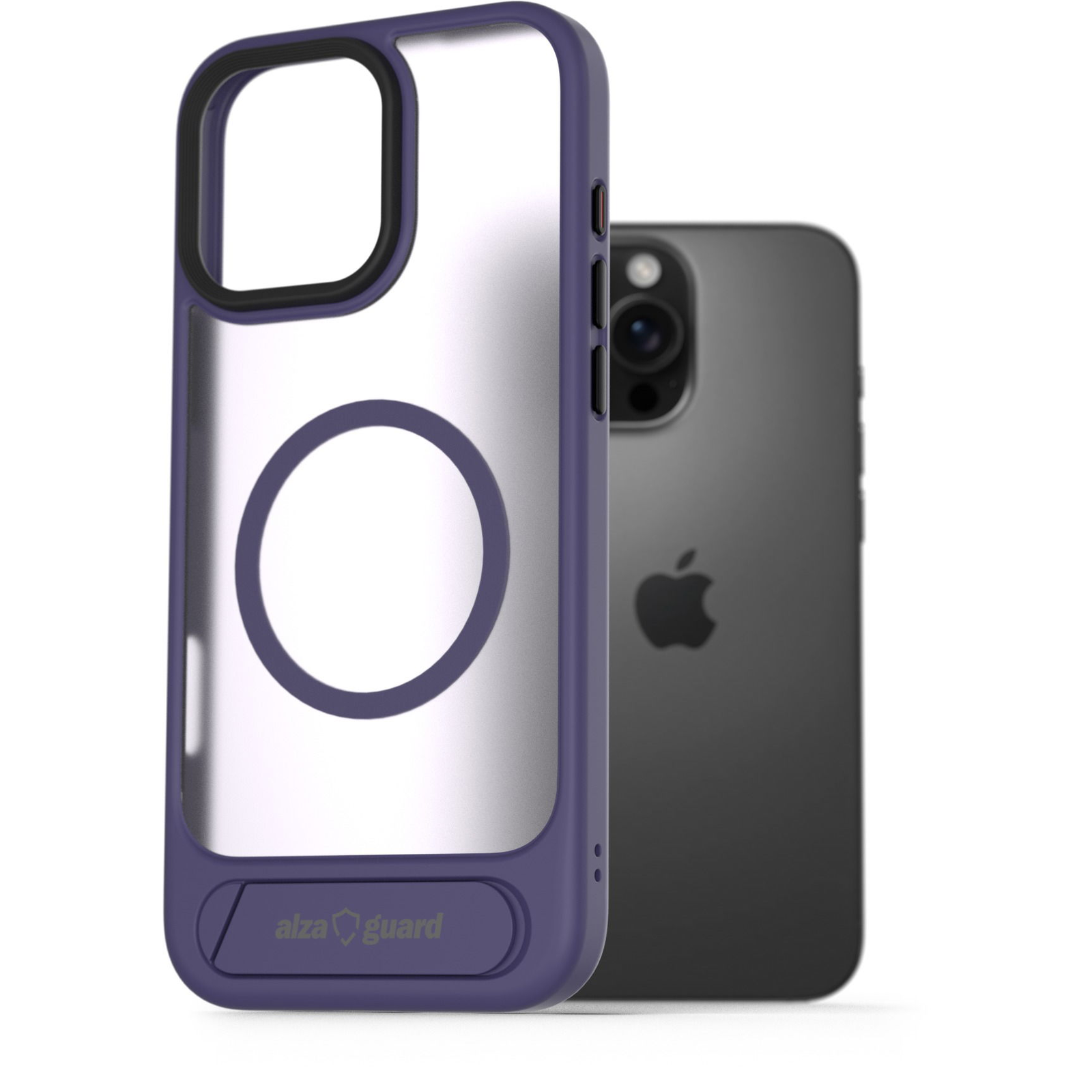 AlzaGuard Matte Case with Stand Compatible with MagSafe for iPhone 16 Pro lila tok (AGD-PCH000113U)