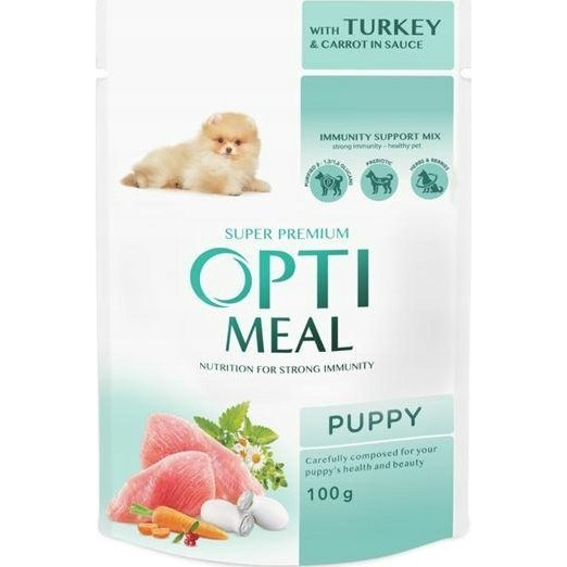 Synteza OPTIMEAL PIES sasz.100g  PUPPY INDYK      MARCHEWKA w sosie /12