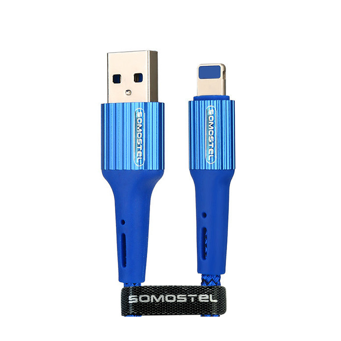 Somostel 025928 USB-A apa 3.0 - Lightning apa Adat és töltőkábel - Kék (1m) (025928)
