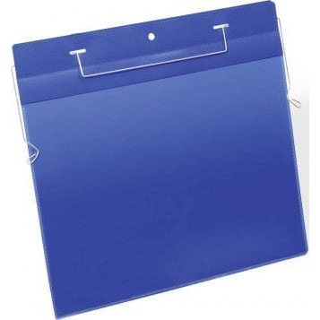 DURABLE Drahtbügeltasche A4 quer 50er Pck blau