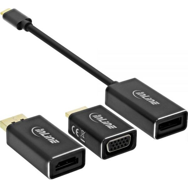 InLine 64109B video átalakító kábel 0,1 M Fekete (64109B)