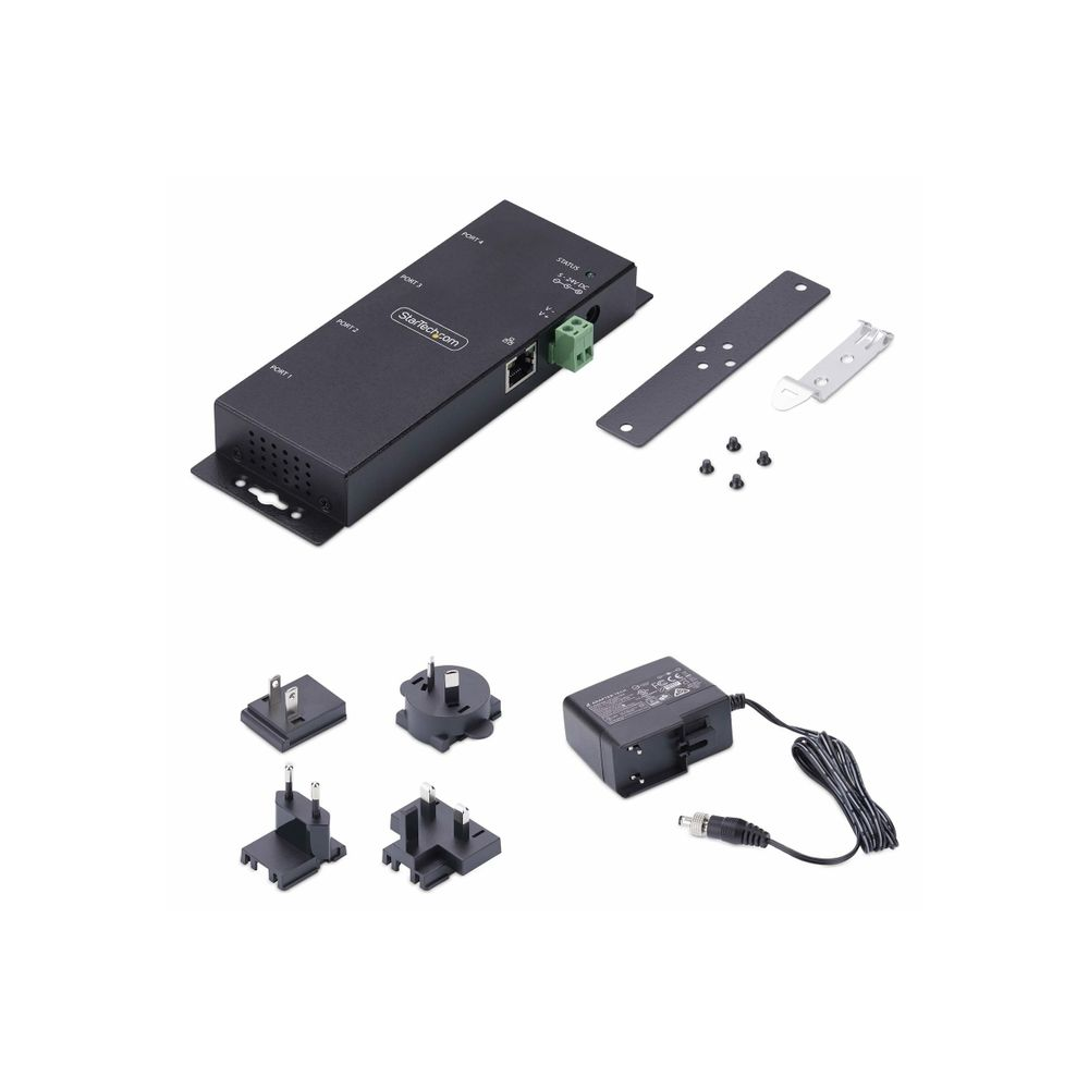 StarTech.com I43-SERIAL-ETHERNET soros átalakító/jelismétlő/izolátor RS-232 RJ-45 Fekete (I43-SERIAL-ETHERNET)