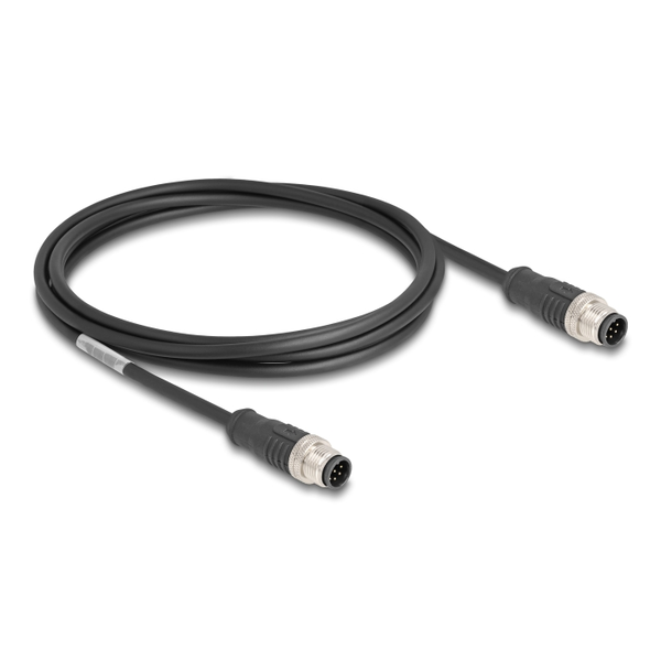 Delock Kábel M12 A kódolt 8 tűs apa - apa PVC 2 m (80807)
