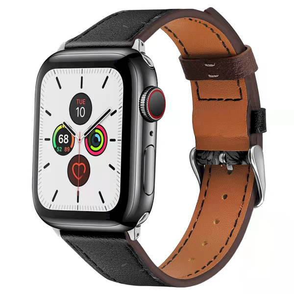 Fusion Apple Watch Bőr szíj 38/40 mm - Fekete