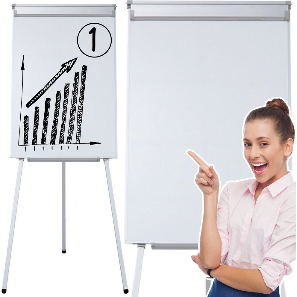 Mágneses Flipchart Tábla Állványon Fehér 70x100cm  20704 (20704)