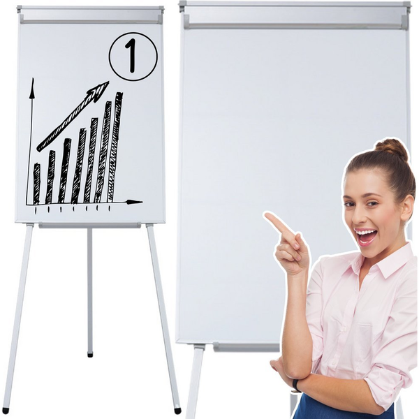 Mágneses Flipchart Tábla Állványon Fehér 70x100cm – 20704