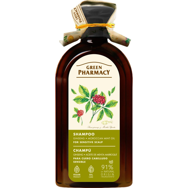 GREEN PHARMACY Szampon do wrażliwej skóry głowy Żeń-szeń i Marokański olej miętowy 350 ml