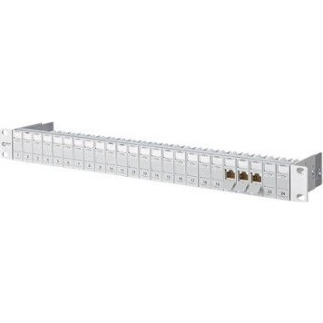  MetzConnect BTR BTR Patch Panel E-DAT modul, Cat 6a, 24 Port, 19", anodised silver - 130920-E