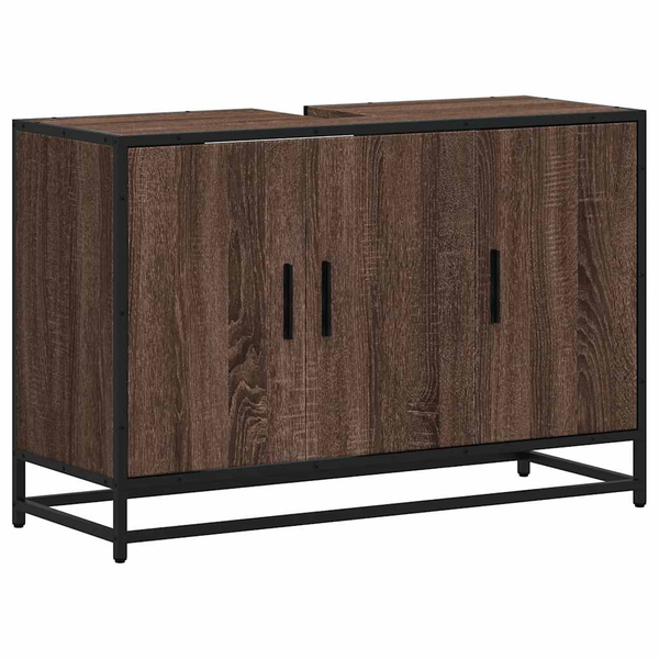 Dulap pentru chiuvetă de baie stejar maro 90x33x60 cm lemn
