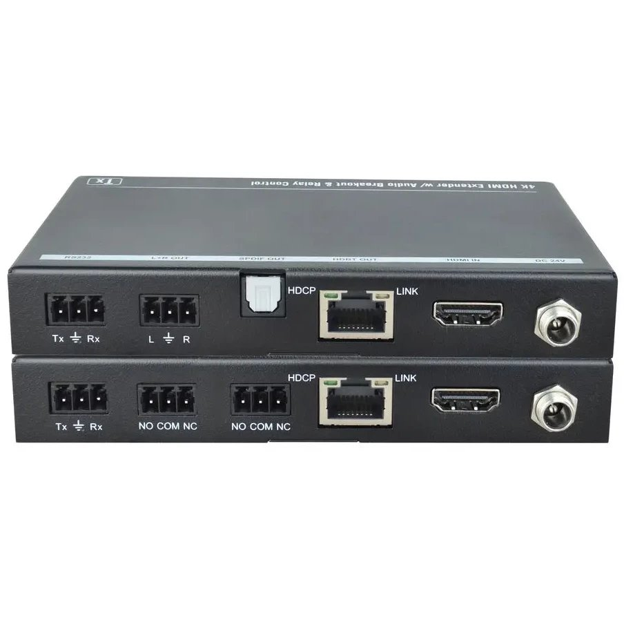 Vivolink VLHDMIEXT416 audió/videó jeltovábbító AV adó- és vevőegység Fekete (HDBaseT Extender kit w/relay)