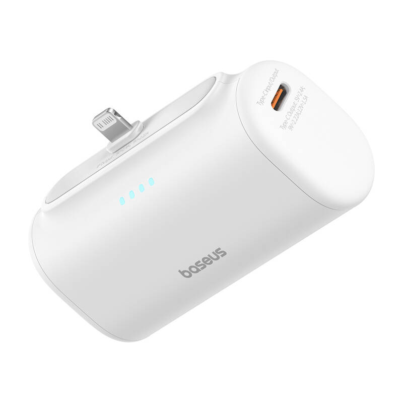 Baseus Compact Power Bank 5000mAh 20W Lightning Csatlakozó Fehér (P10068307213-00)