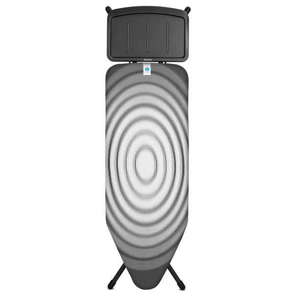 BRABANTIA Solid Steam Unit Holder vasalódeszka 1240x450mm - C méret. fix vasalótálca gőzállomásokhoz. D=22mm fekete váz. titán ovális huzat - 138980
