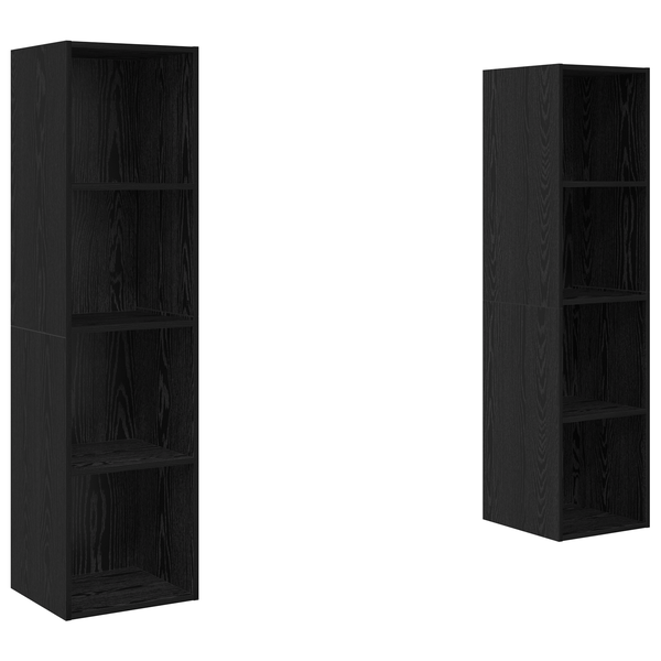 Set comodă TV 2 pcs Negru 37 x 37 x 142.5 cm Lemn compozit