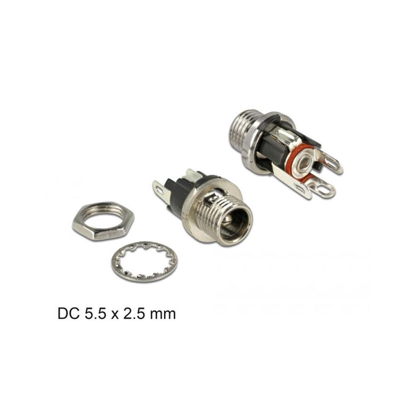 Koaxiálny DC konektor 5,5x2,5x9,5 mm pre spájkovanie Delock 89911