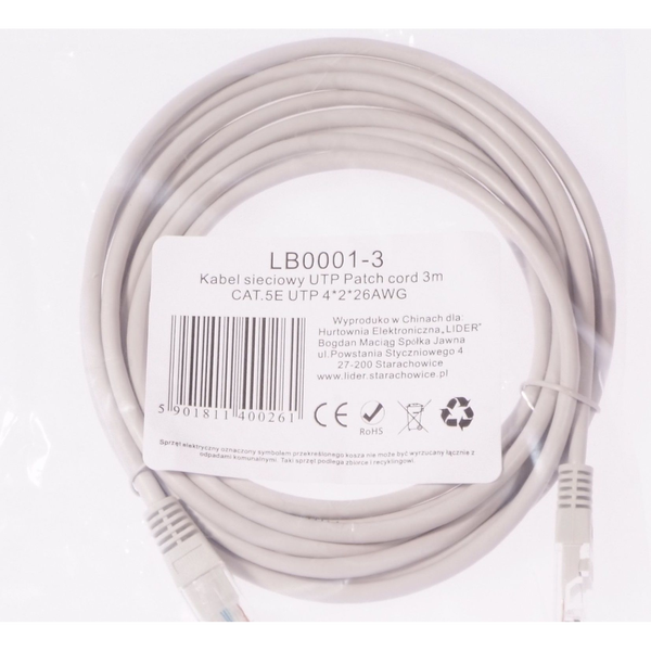  Libox UTP 1,5m CAT.5E UTP 4x2x26 AWG