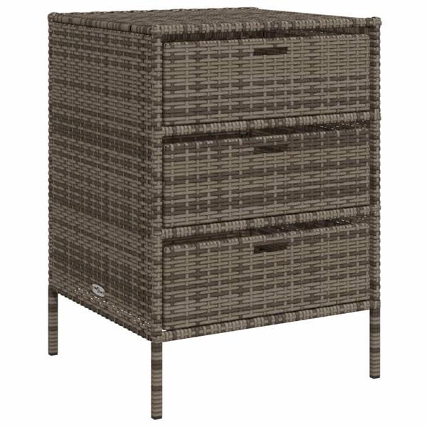 szürke polyrattan kerti tárolószekrény 55 x 59 x 80 cm