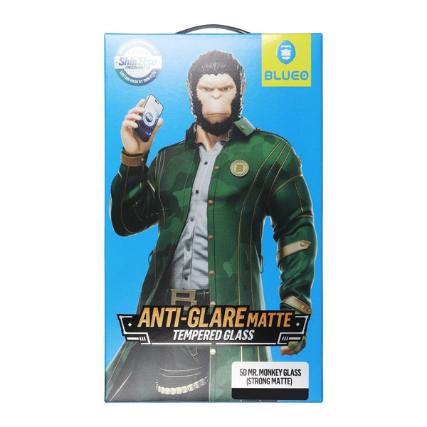 5D Mr. Monkey antireflexiós erős matt üvegfólia Apple iPhone 12 Pro Max készülékhez fekete