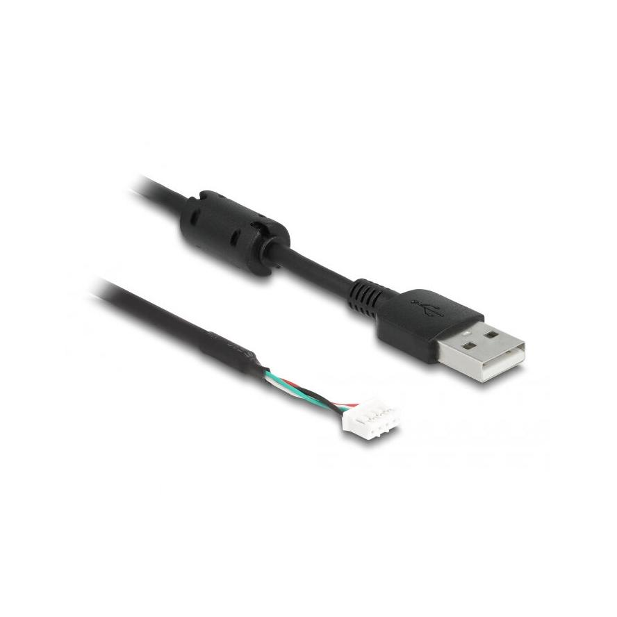 Delock USB-A 2.0 -> SMT 4pin M/F adatkábel 1.5m fekete Delock V7 kamera modulhoz (12089)