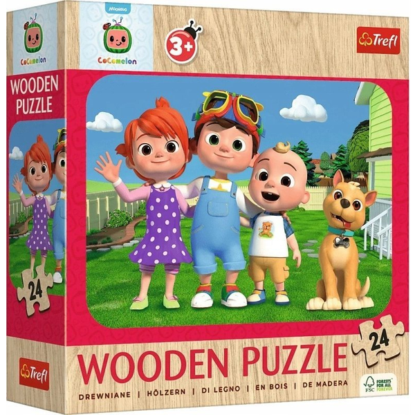 Trefl Wood: Cocomelon család fa puzzle - 24 darabos (20267)