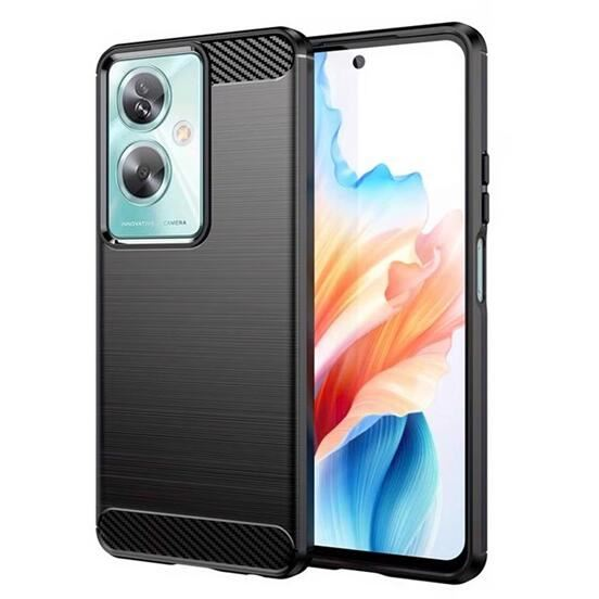 Gigapack Oppo A79 5G szálcsiszolt, karbon mintás tok fekete (GP-153899) (GP-153899)