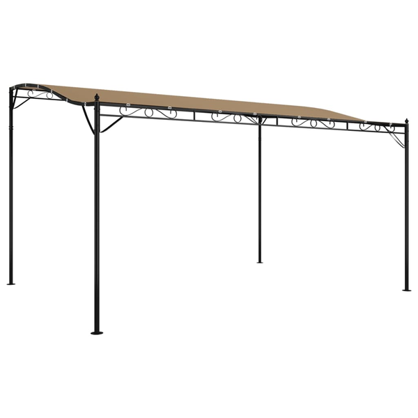 Baldachin, gri taupe, 4x3 m 180 g/m², țesătură și oțel
