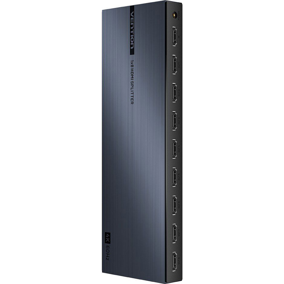 Vention 1-In & 8-Out HDMI Splitter 4K@60Hz Black Aluminum Alloy Type EU Standard (AKSB0-EU)