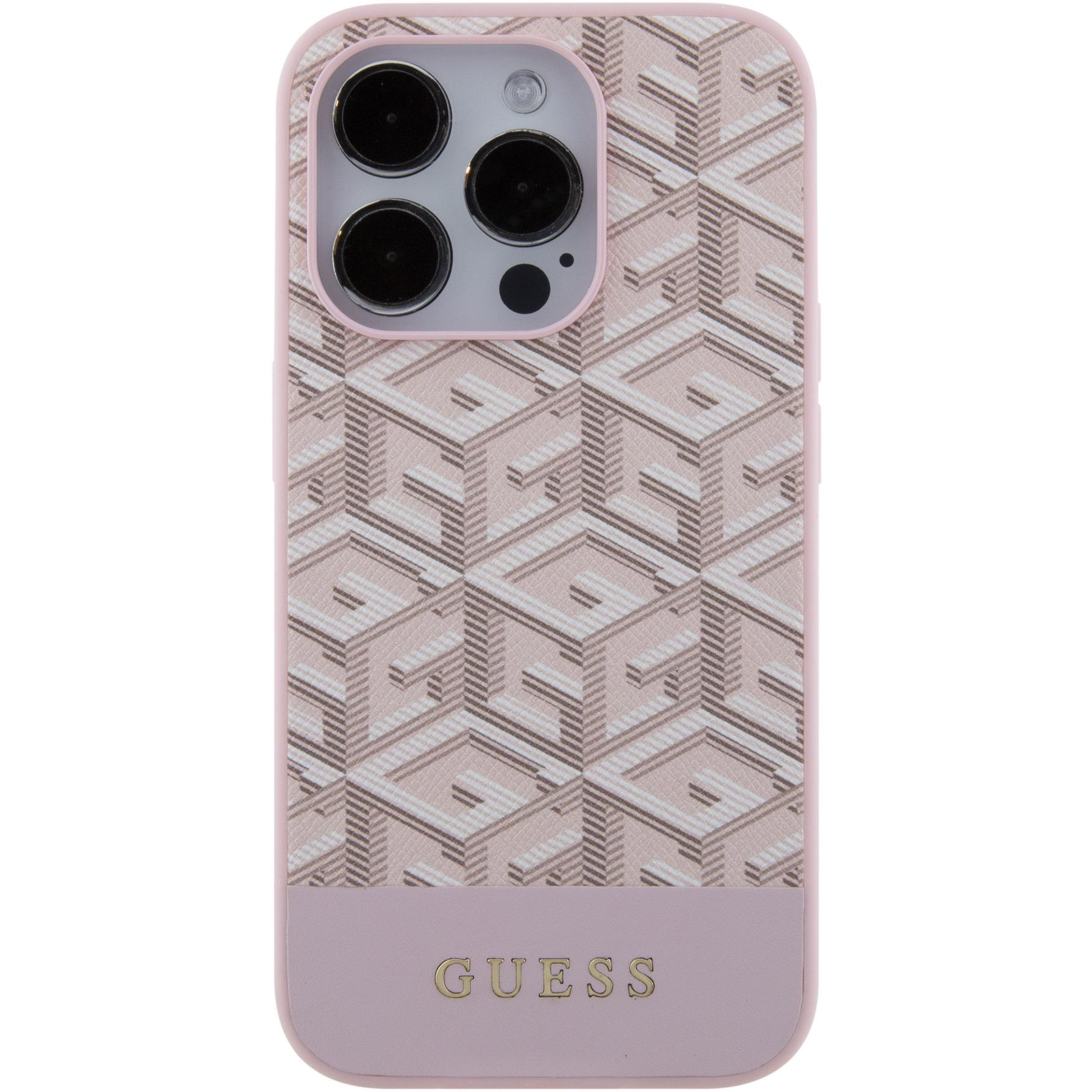 Guess PU G Cube iPhone 15 Pro MagSafe rózsaszín tok (GUHMP15LHGCFSEP)