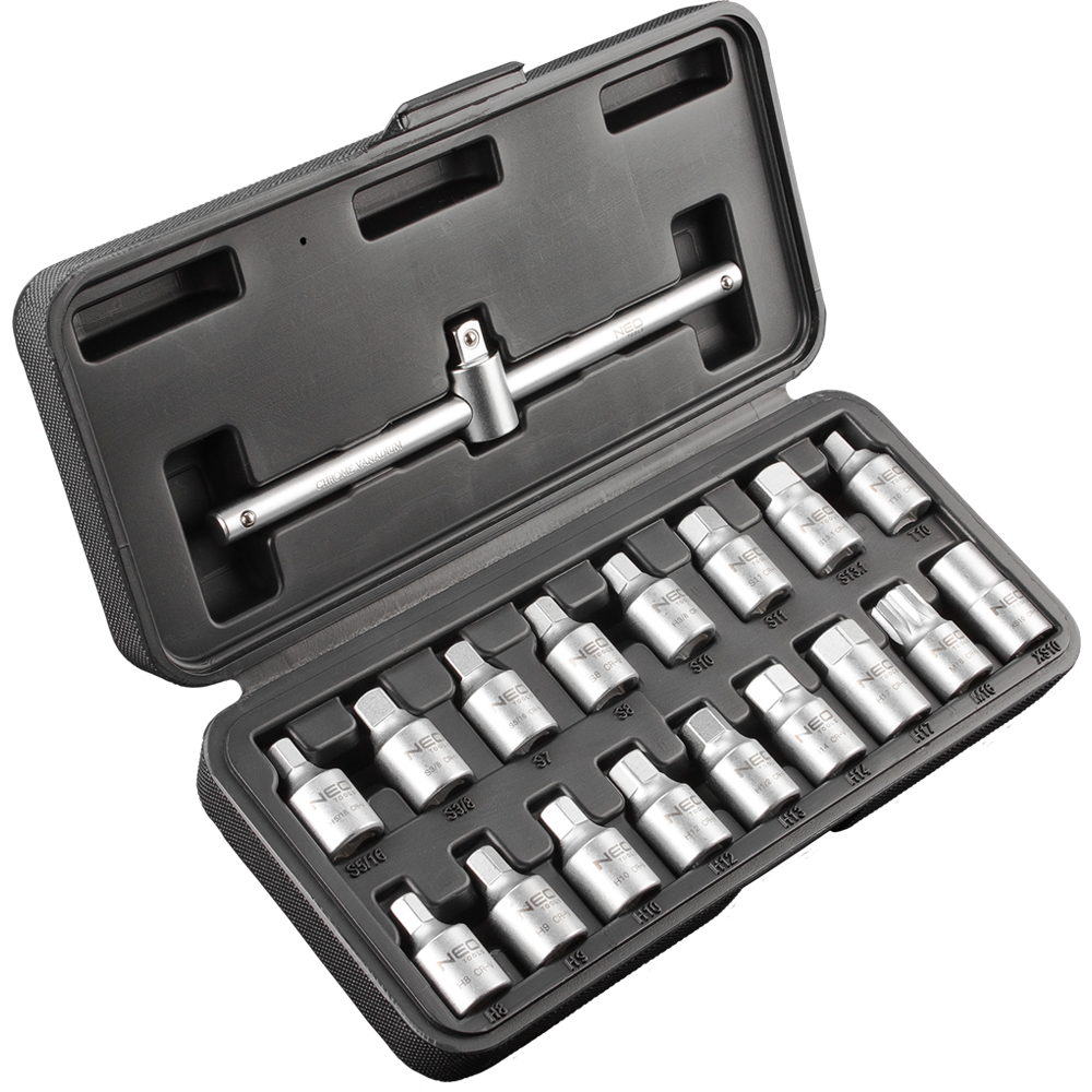 NEO Olajleeresztő Kulcskészlet 18 db 3/8" (11-235)