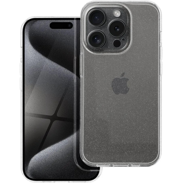 Apple iPhone Air (2025), Szilikon tok, 2 mm vastag, csillogó hátlap, átlátszó