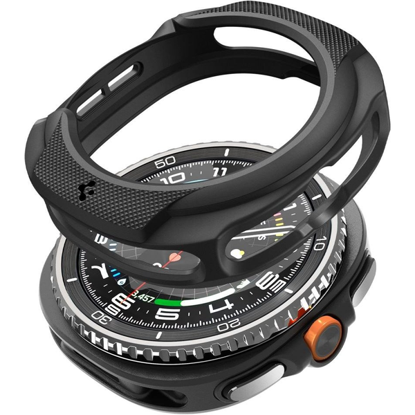 Spigen LIQUID AIR szilikon óra keret (ütésállóság) FEKETE Samsung Galaxy Watch 8 Classic eSIM 46mm (SM-L505) / Galaxy Watch 8 Classic 46mm (SM-L500) (ACS09841)