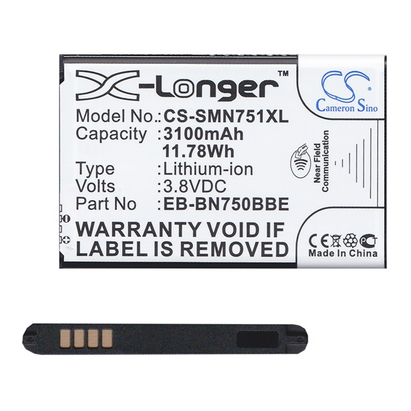 Cameron Sino Li-Ion akku (3.8V/3100mAh, Samsung EB-BN750BBC kompatibilis) FEKETE Samsung Galaxy Note 3 Neo (SM-N7505) (CS-SMN751XL)