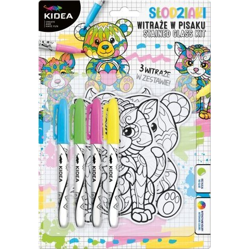 Kidea Színezhető Üvegmatrica - Állatos (Wipmka) (WIPMKA)