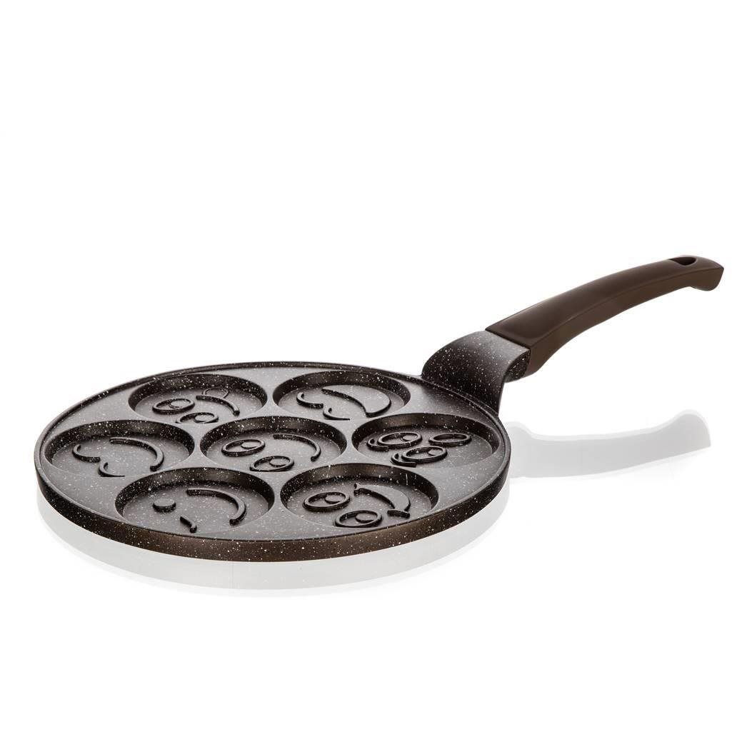 BANQUET GRANITE BROWN Smile Tarkedlisütő, tapadásmentes felület, 7 lyukú, 26 cm (A25987)