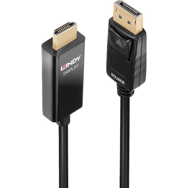 Lindy 40927 videokabel adapter 3 m DisplayPort HDMI Type A (Standard) Sort