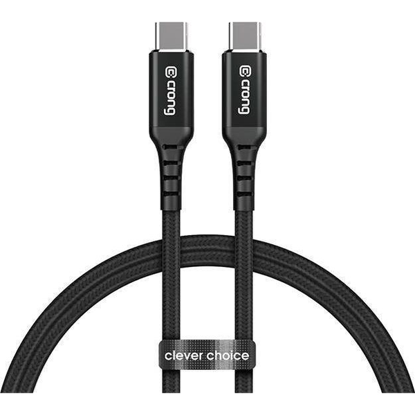 Kabel USB Crong USB-C - USB-C 1.5 m Czarny (CRG-AL15USCC-BLK)