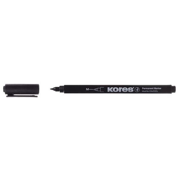 Kores alkoholos marker CD/DVD 1 mm fekete  (IK22100)