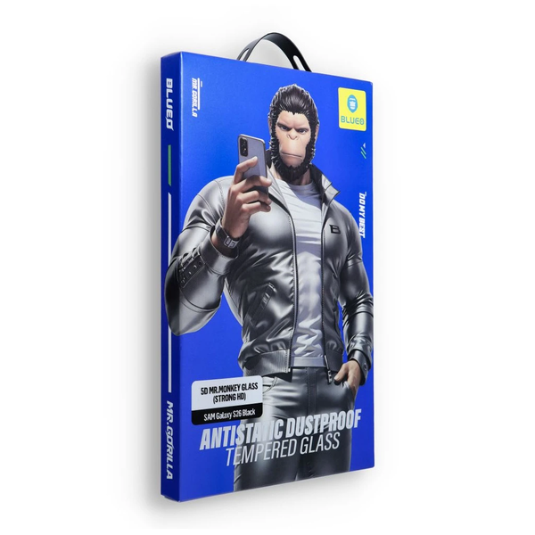 5D Mr. Monkey üvegfólia Samsung Galaxy S26 készülékhez fekete (antisztatikus, erős HD)