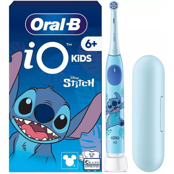 Oral-B iO Kids Disney Stitch with Travel Case Kind Roterende tandenborstel Blauw