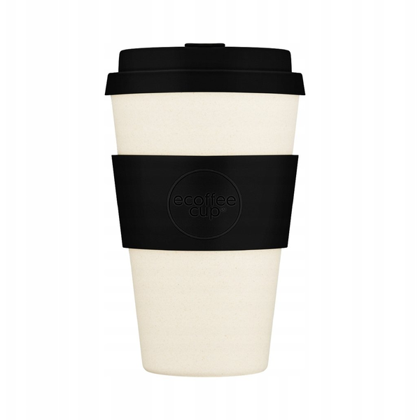 Kubek na wynos Ecoffee Cup Solid Colours Black Nature 400ml - Biały