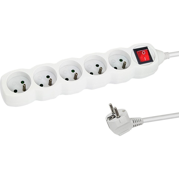 Esperanza Power Strip 220V Hálózati elosztó 5 aljzatos 1.5m - Fehér
