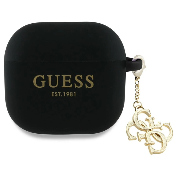 Guess GUA4LECG4K AirPods 4 készülékhez tok szilikon 4G Charm fekete