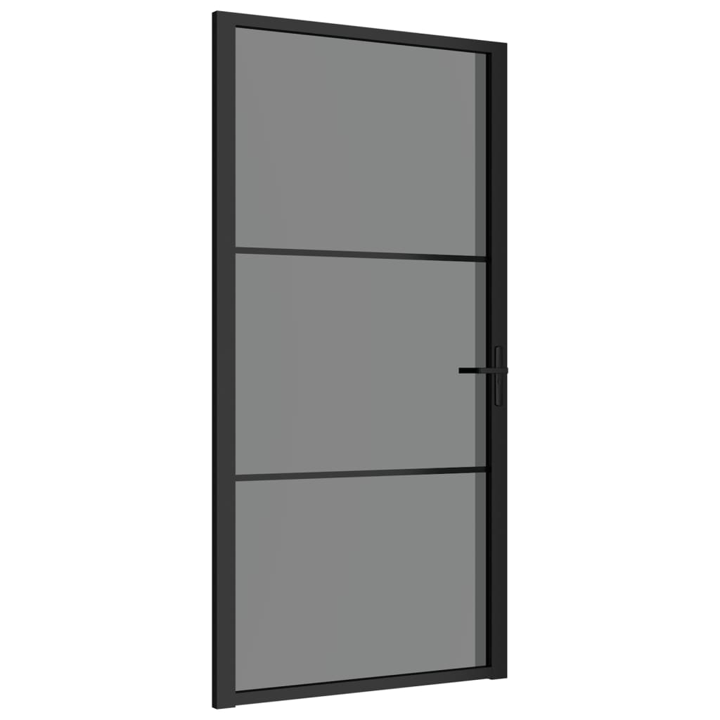 fekete ESG üveg és alumínium beltéri ajtó 102,5 x 201,5 cm (350563)