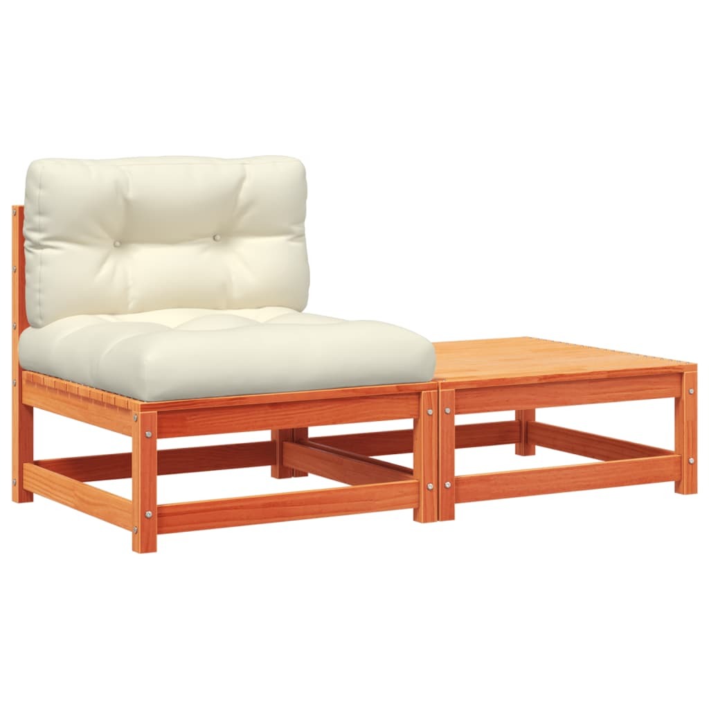 kerti karfa nélküli kanapé párnával és lábtartóval (838138)