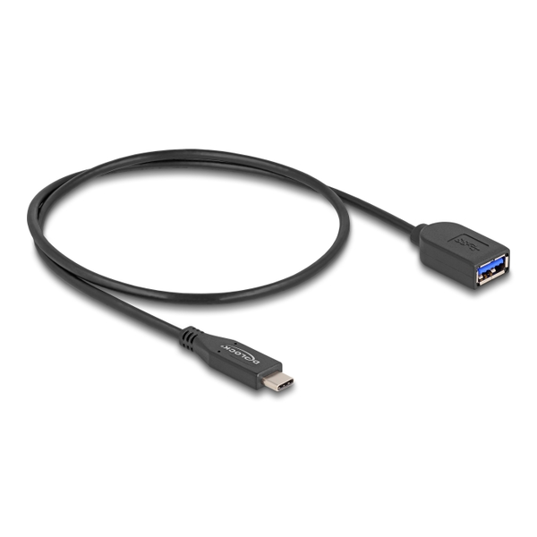 Delock USB 10 Gbps Kabel USB Type-C™ Stecker zu Typ-A Buchse 50 cm koaxial