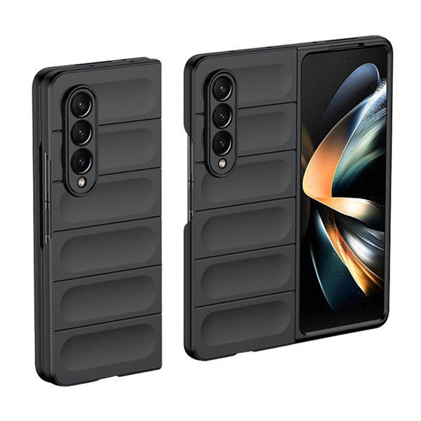 Műanyag telefonvédő (ütésállóság, kameravédő, 3D) FEKETE Samsung Galaxy Z Fold3 5G (SM-F926) "Gigapack csomagolás" (GP-143501)