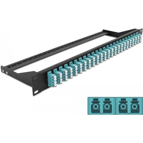 DELOCK 19" LWL Patchpanel 24 Port LC Quad aqua
