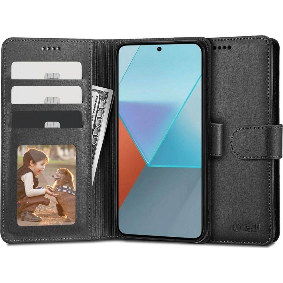 TP Wallett Tok - Xiaomi Redmi Note 13 4G, Oldalra Nyíló, Mágnes Csattal, Fekete (5906302300297)