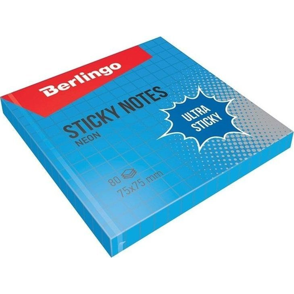  Berlingo Bloczek samoprzylepny 75x75 niebieski kratka 80K