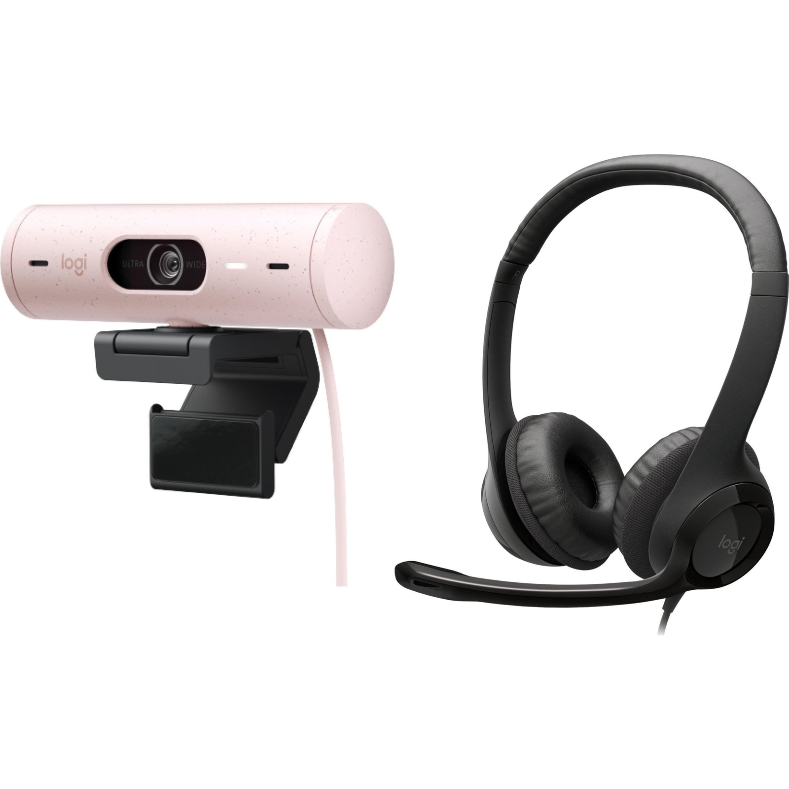 Logitech Brio 500 Rose webkamera + H390 headset